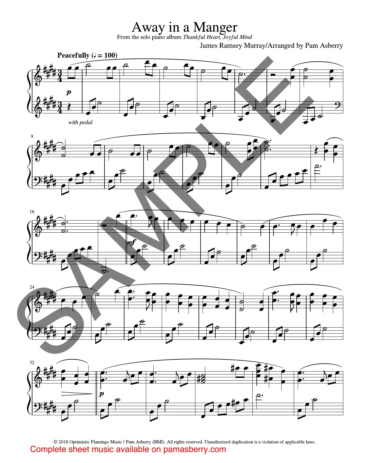 Away In A Manger – Downloadable Sheet Music sample page 1