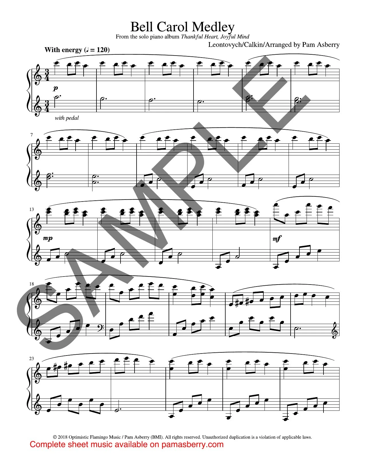 Bell Carol Medley – Downloadable Sheet Music sample page 1