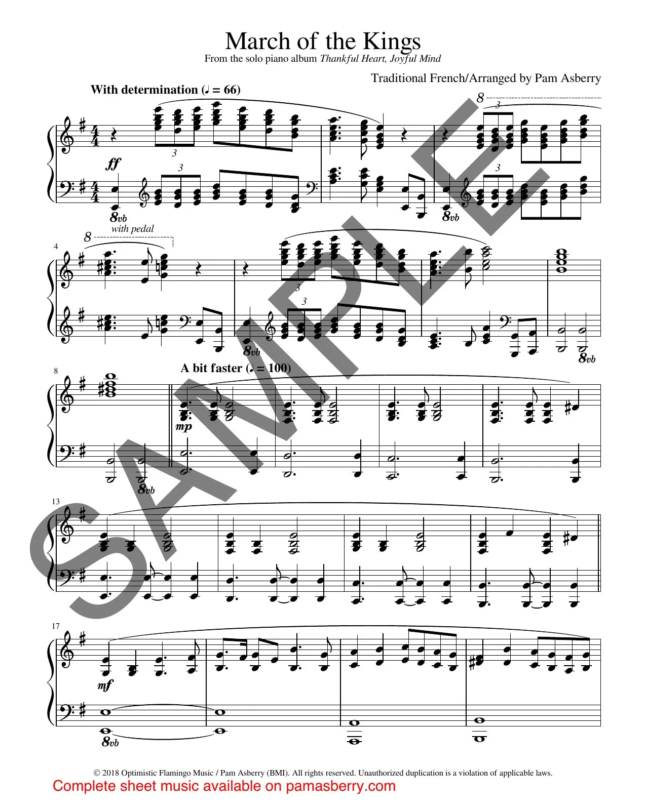 March of the Kings – Downloadable Sheet Music sample page 1