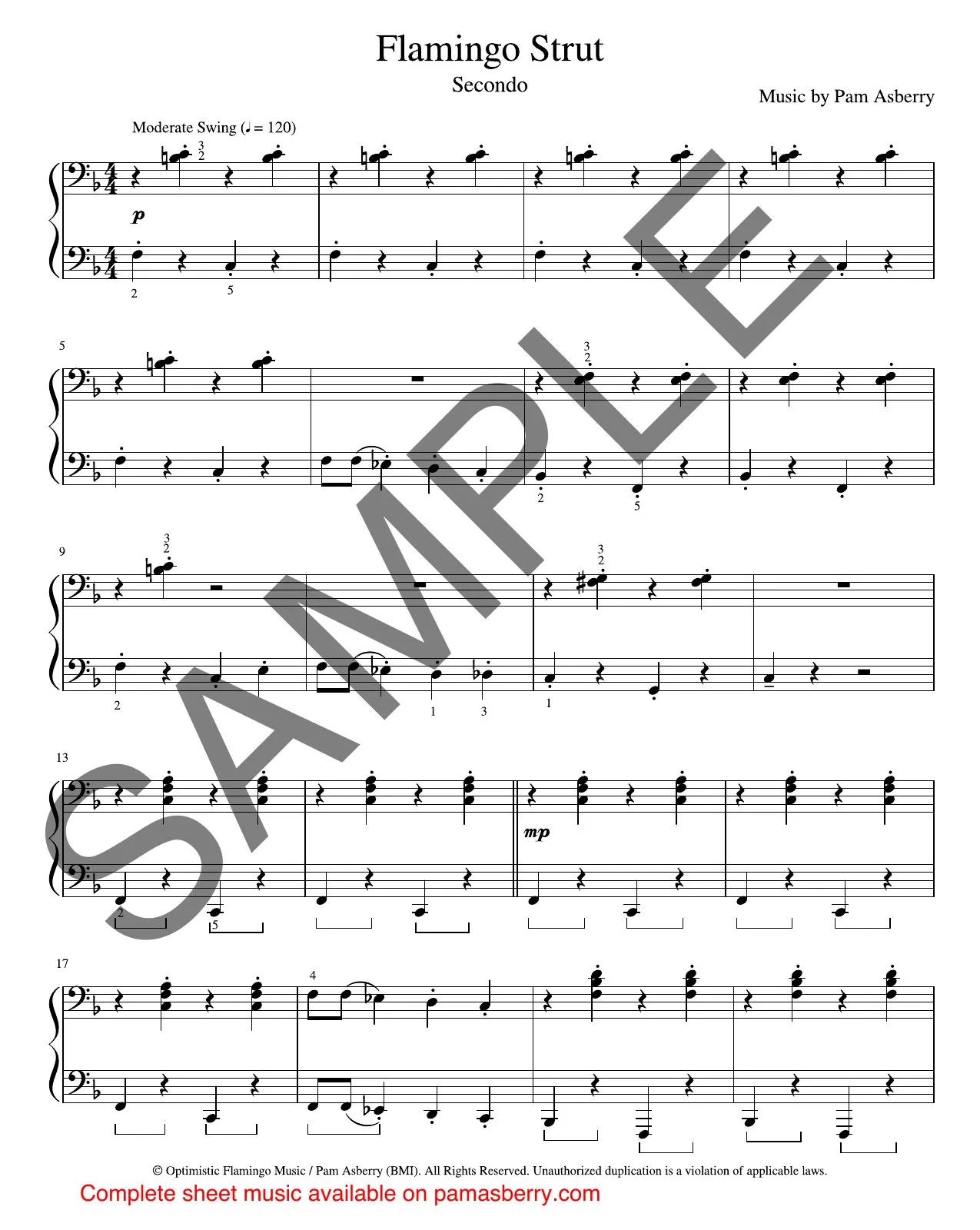 Flamingo Strut Sheet Music – Downloadable sample page 1