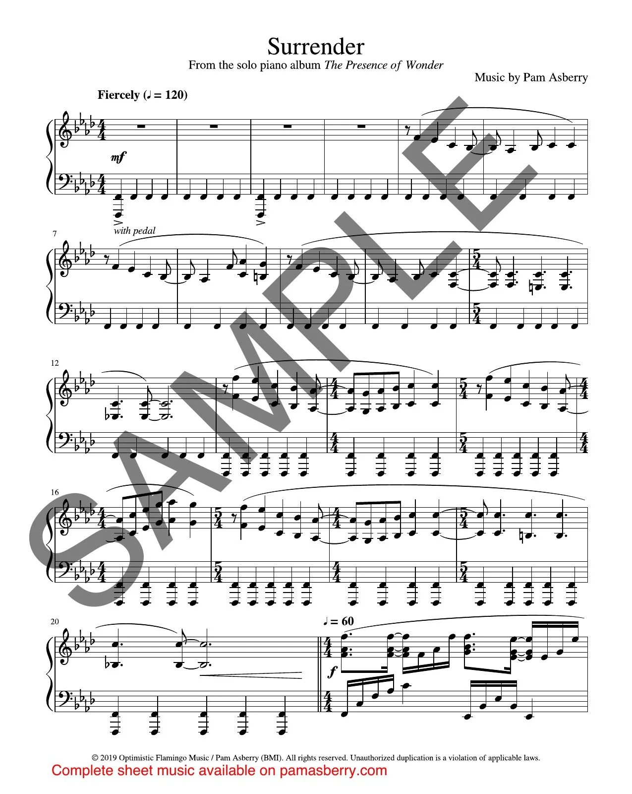 Surrender – Downloadable Sheet Music sample page 1