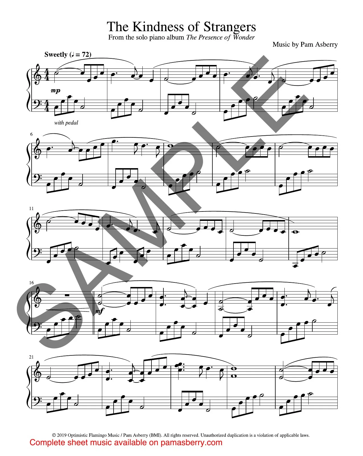 The Kindness Of Strangers – Downloadable Sheet Music sample page 1
