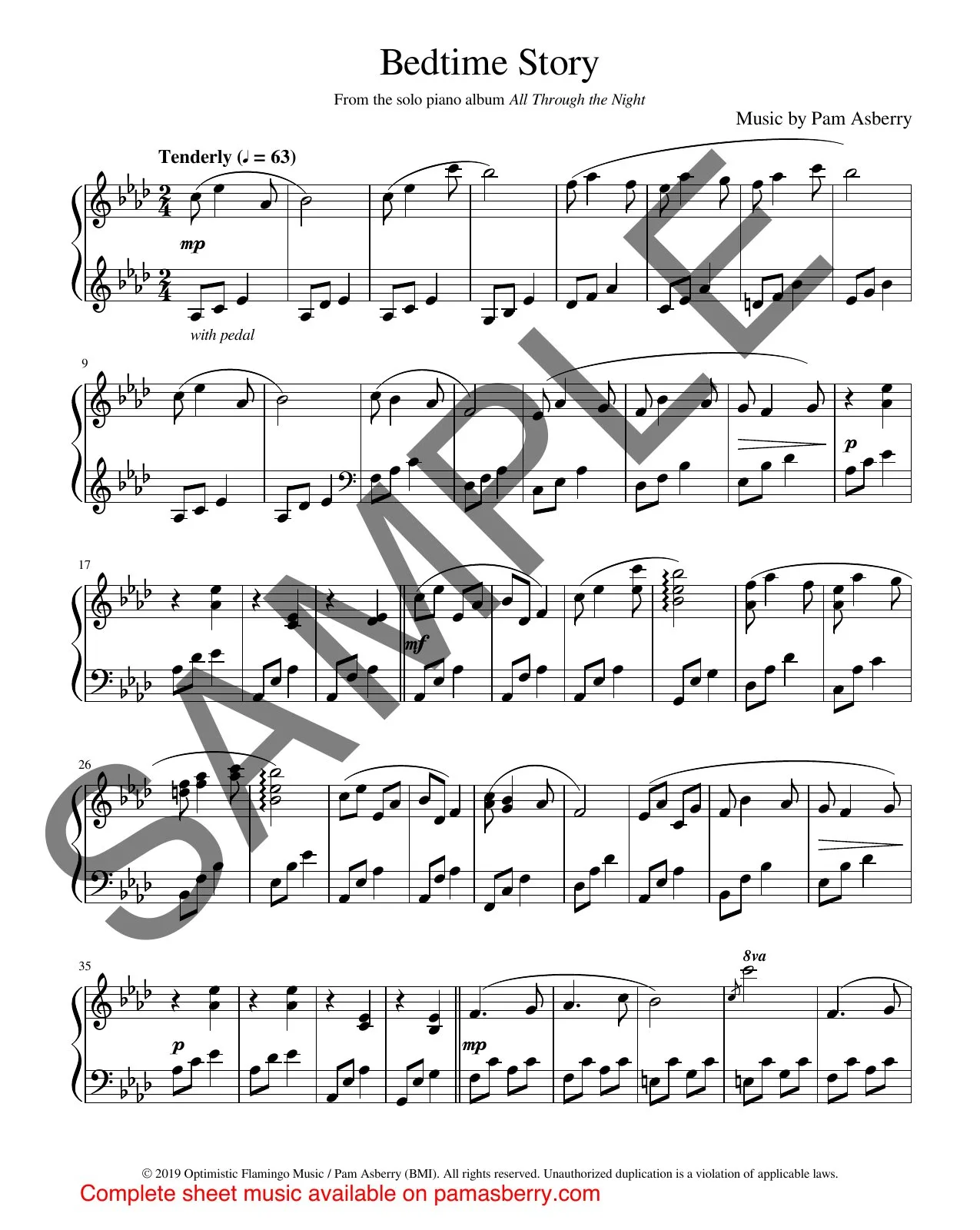 Bedtime Story – Downloadable Sheet Music sample page 1