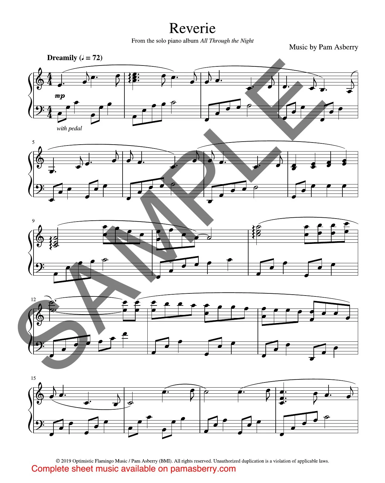 Reverie – Downloadable Sheet Music sample page 1