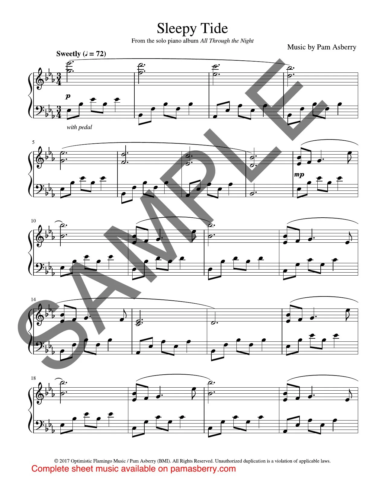 Sleepy Tide – Downloadable Sheet Music sample page 1