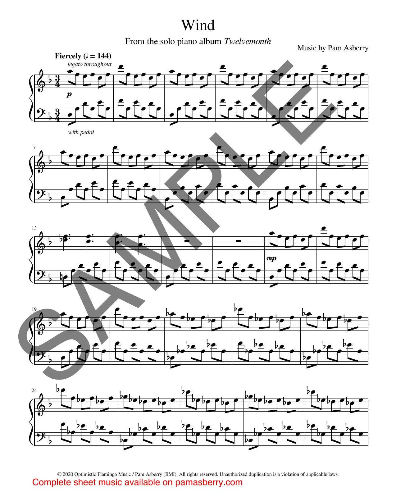 Wind – Downloadable Sheet Music sample page 1