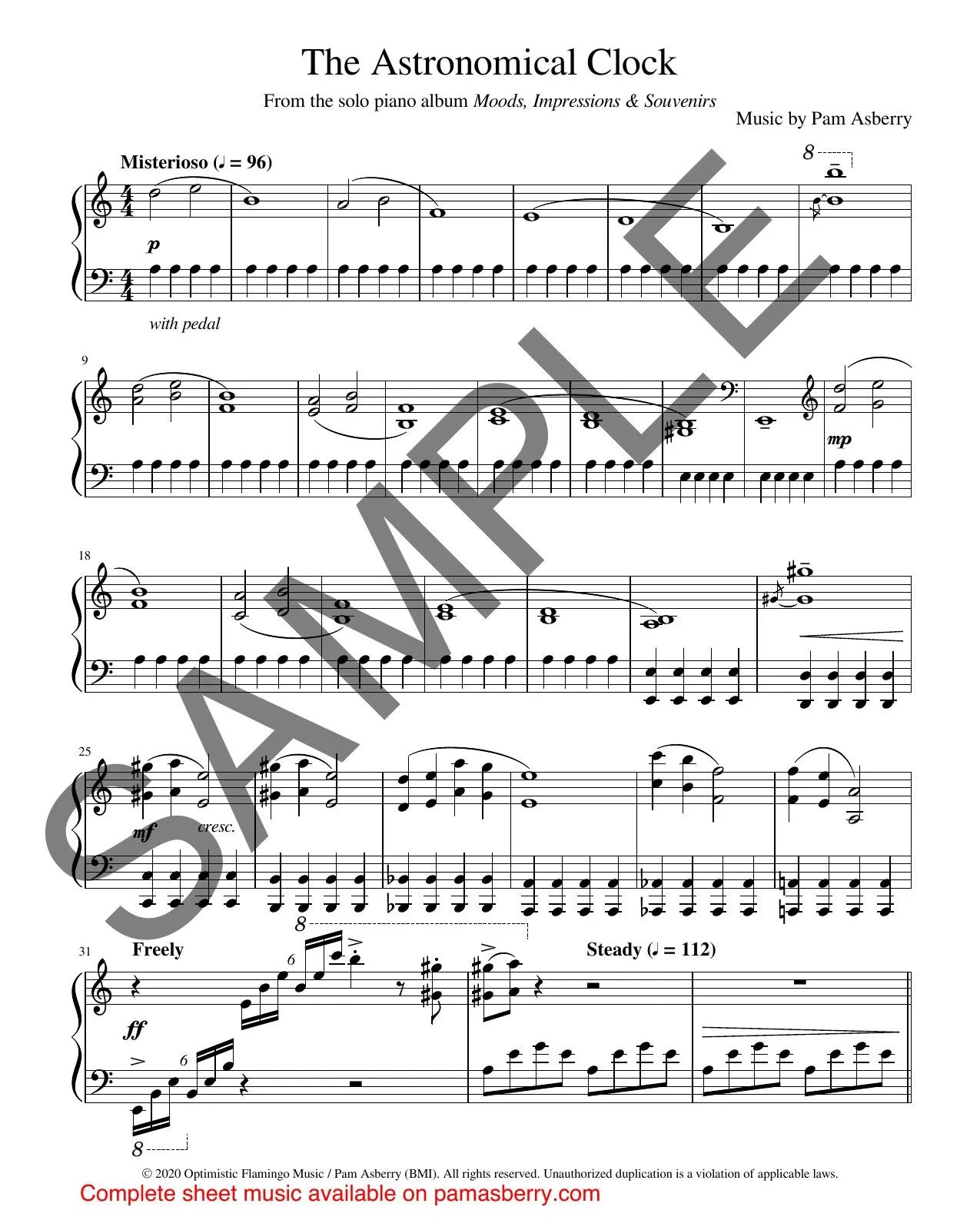 The Astronomical Clock – Downloadable Sheet Music sample page 1