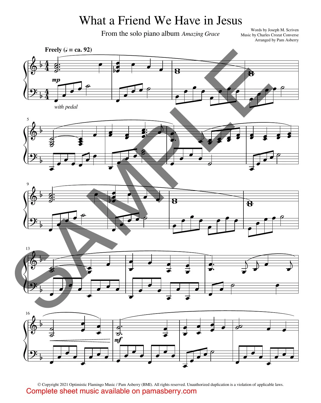 What A Friend We Have in Jesus – Downloadable Sheet Music sample page 1