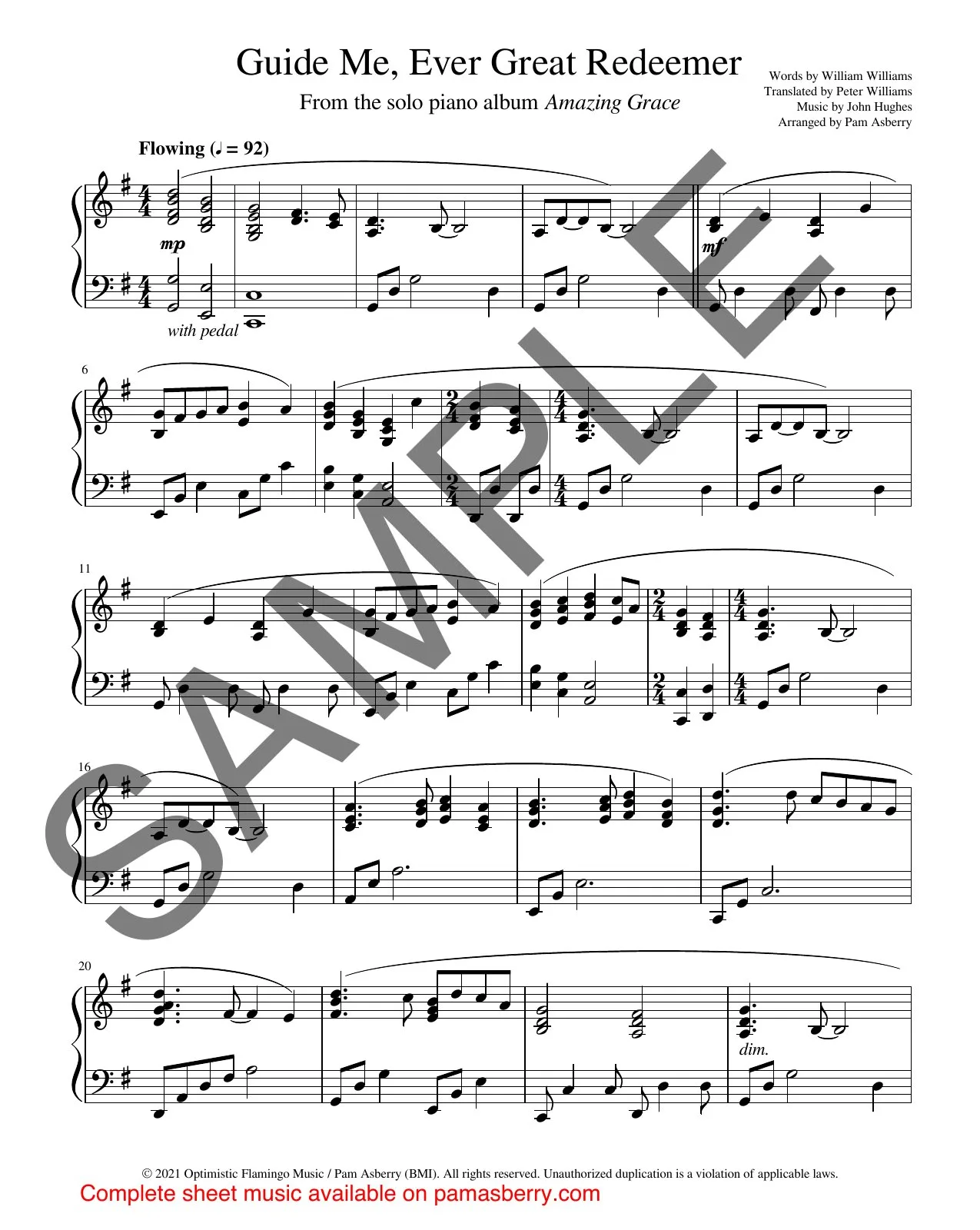 Guide Me, Ever Great Redeemer – Downloadable Sheet Music sample page 1