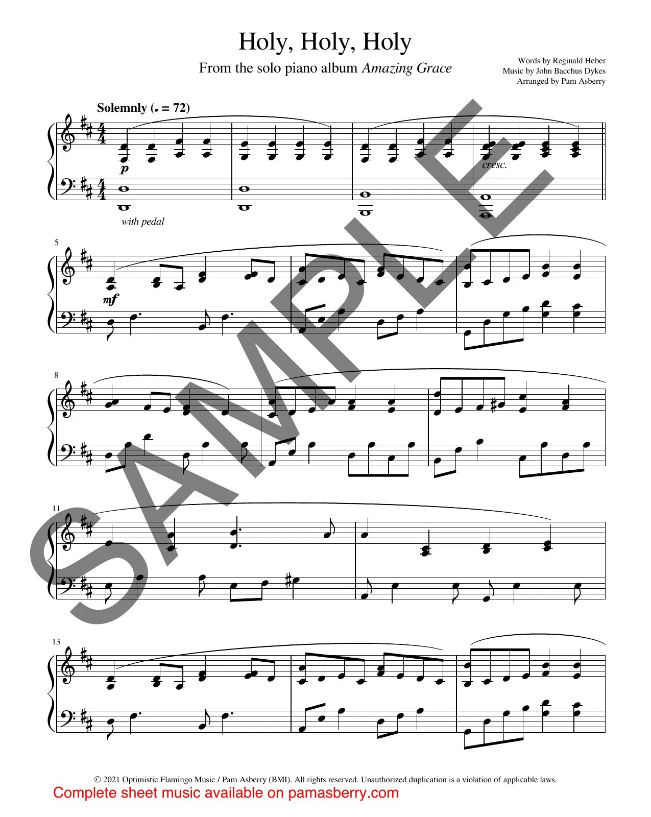 Holy, Holy, Holy – Downloadable Sheet Music sample page 1