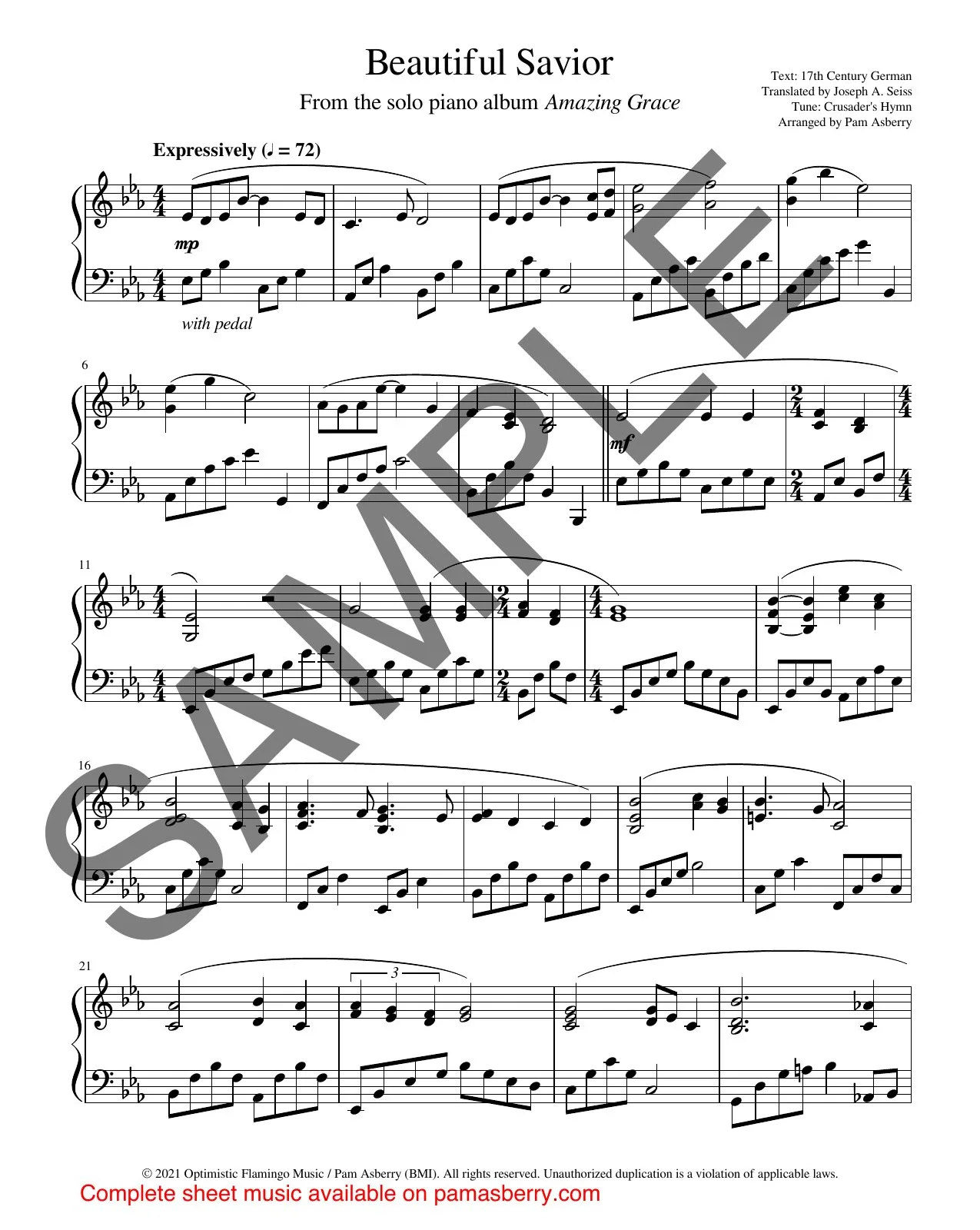 Beautiful Savior – Downloadable Sheet Music sample page 1