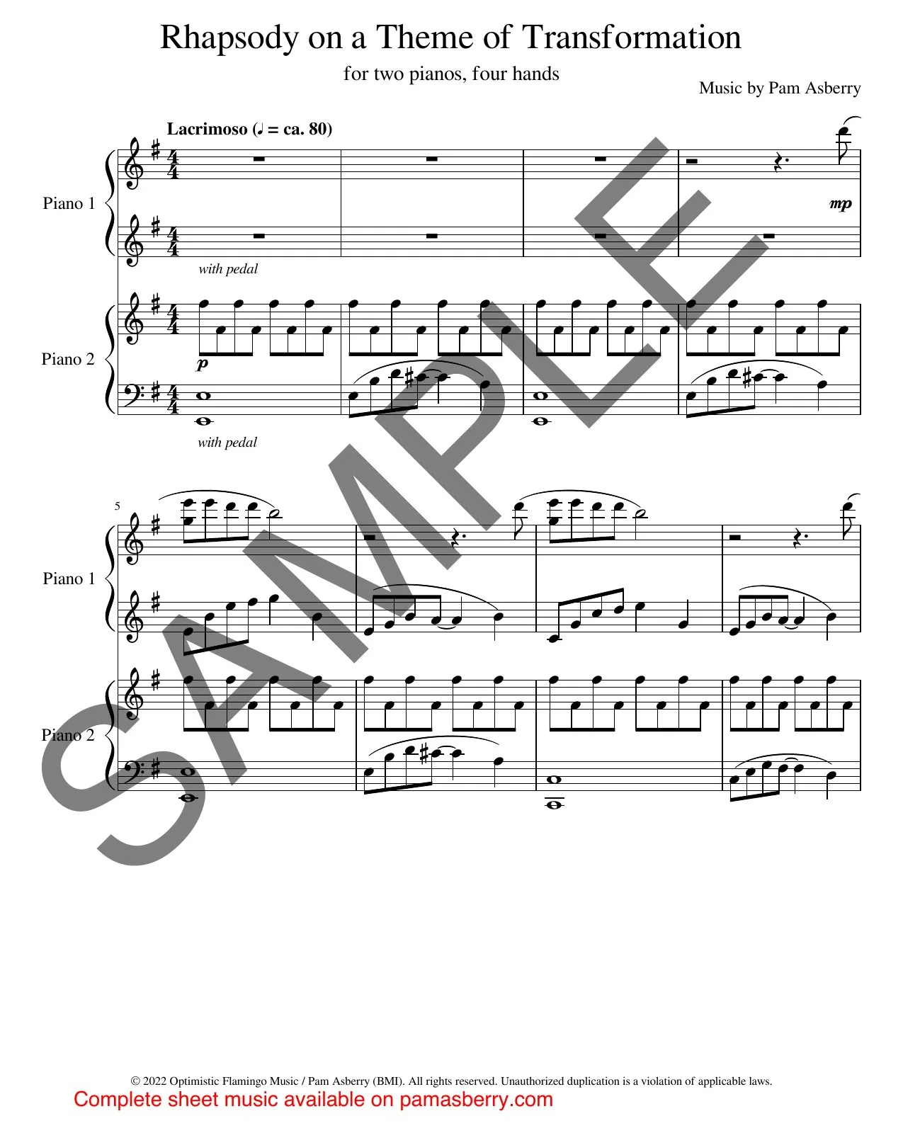 Rhapsody on a Theme of Transformation (Downloadable Sheet Music) sample page 1