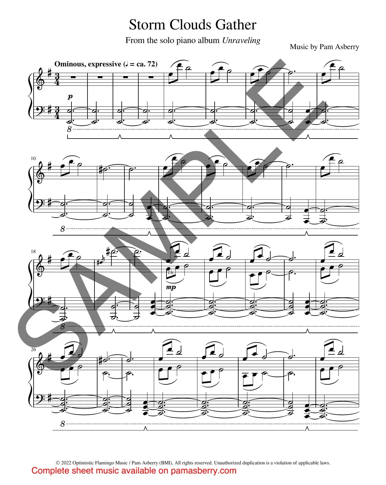 Storm Clouds Gather – Downloadable Sheet Music sample page 1