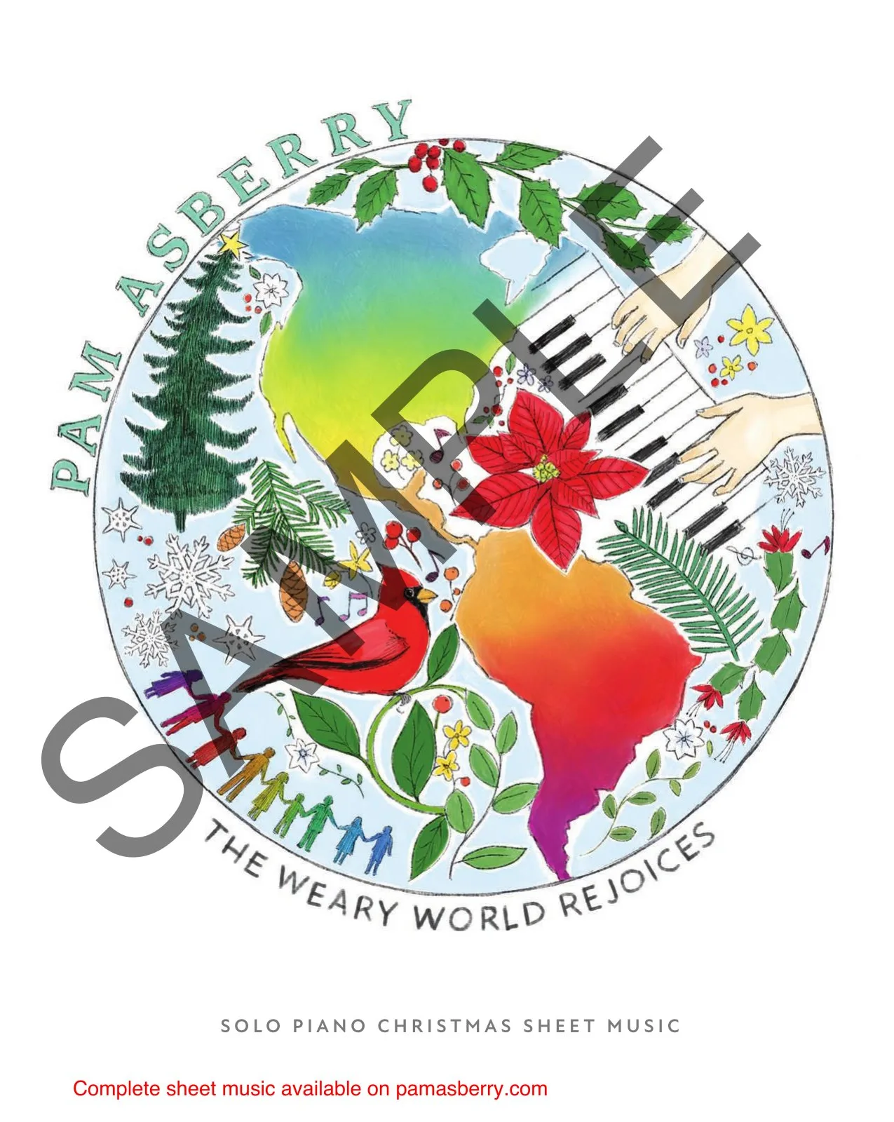The Weary World Rejoices – Solo Piano Sheet Music Book (Downloadable) sample page 1