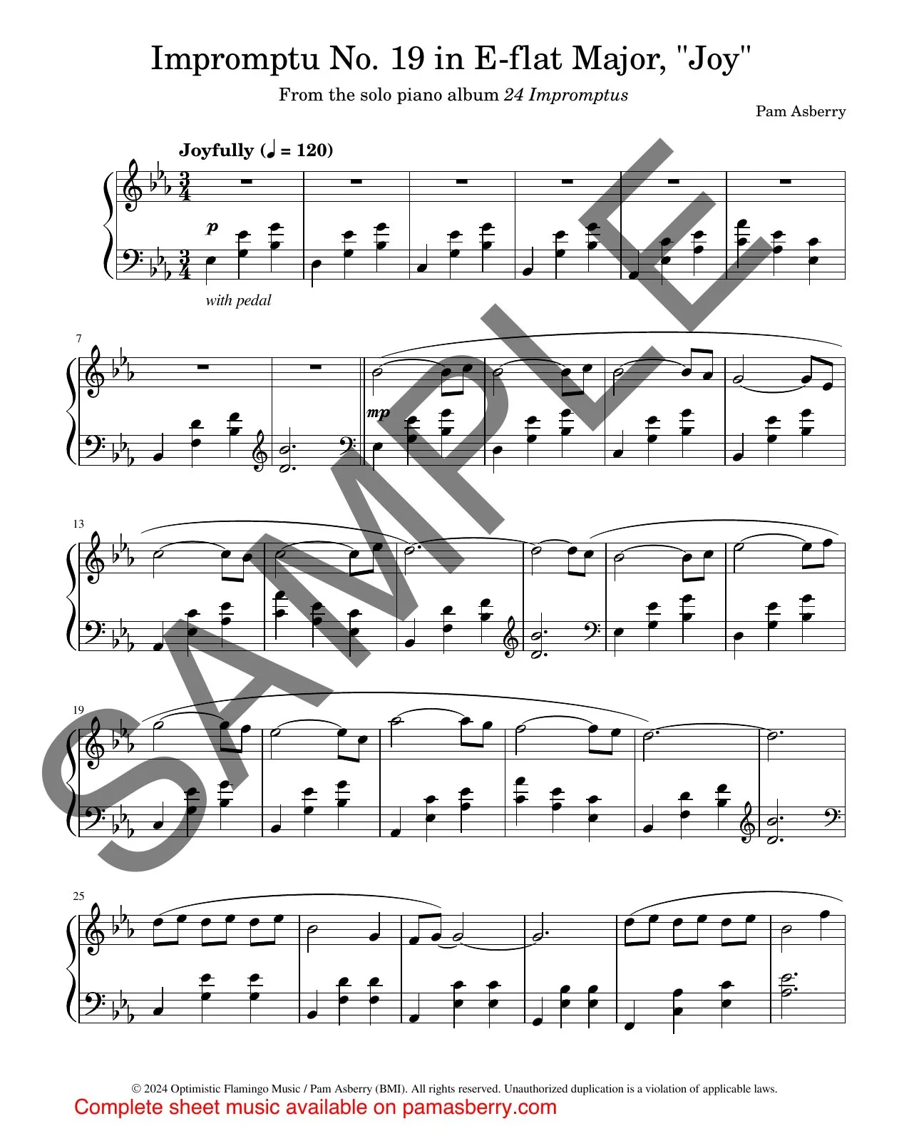 Impromptu No. 19 in E-flat Major, “Joy” – Downloadable Sheet Music sample page 1