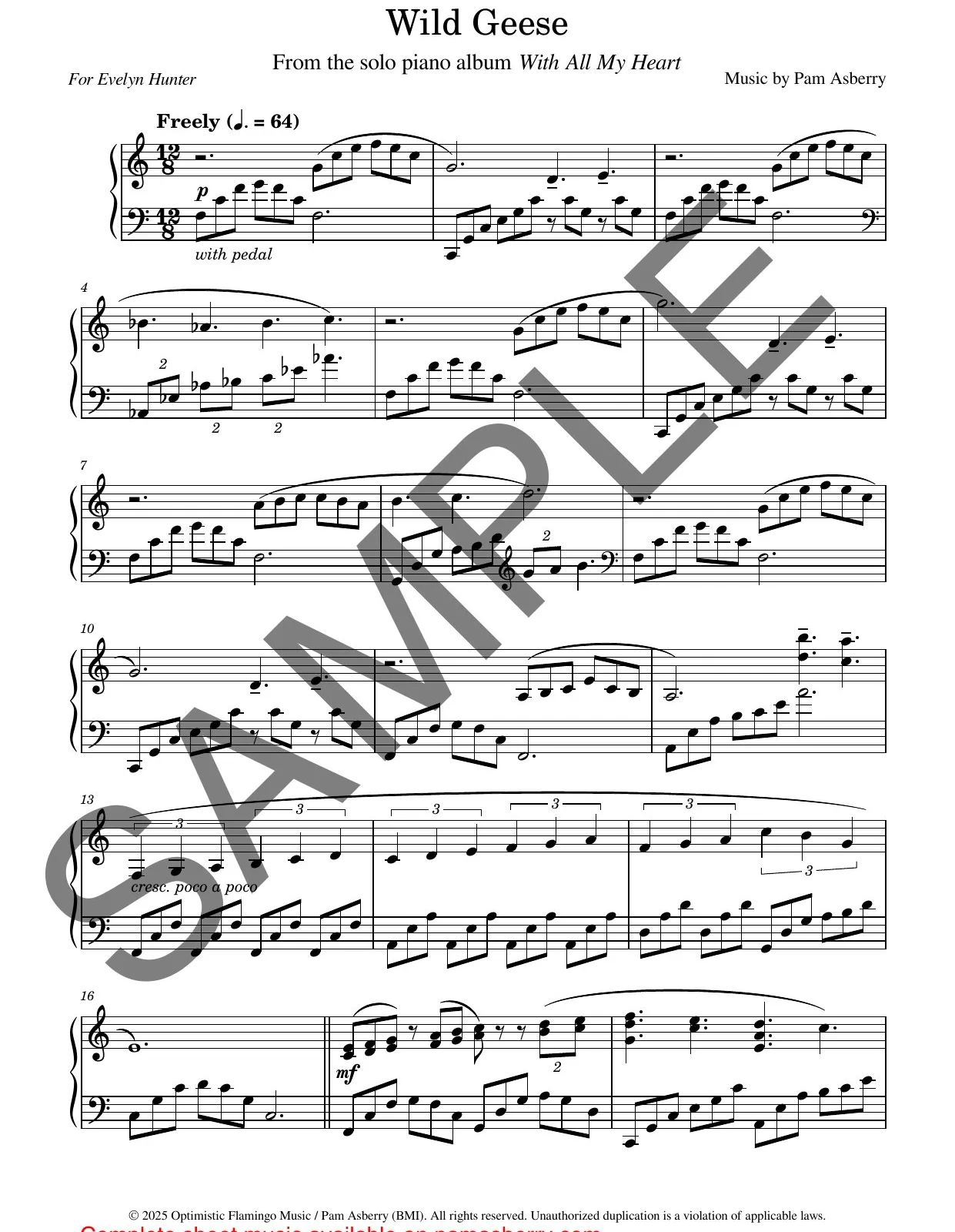 Wild Geese – Downloadable Sheet Music sample page 1